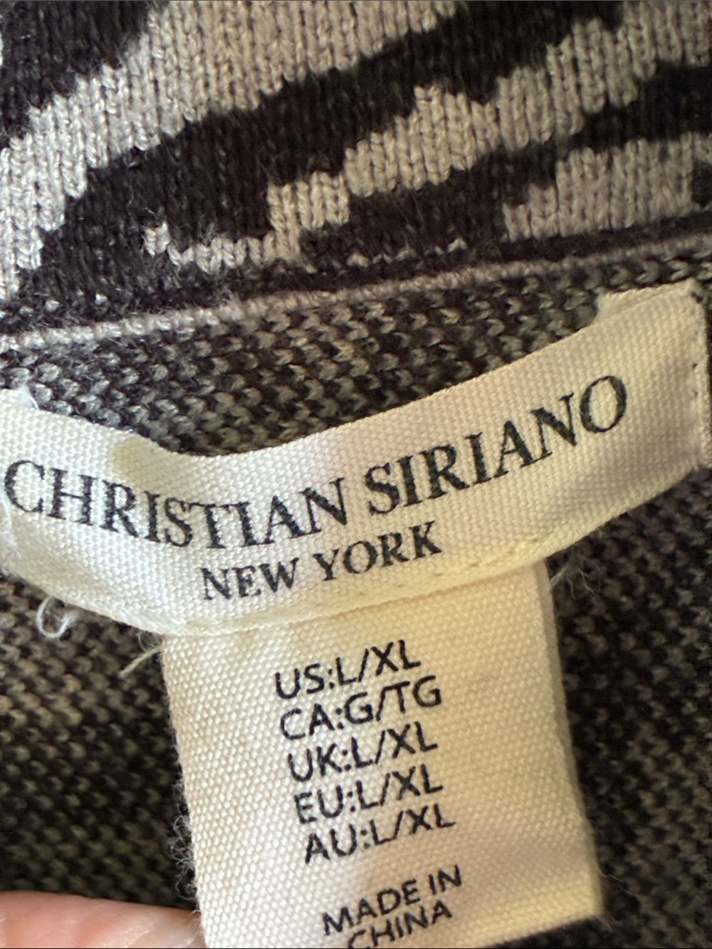 Christian Siriano L/XL Knit Zebra-Pattern Poncho - Picture 2 of 7